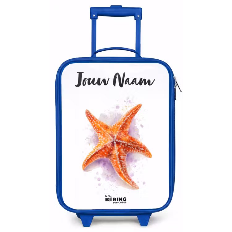 Oranje Zeester Illustratie Kinderkoffer - Blauw klein -zz3dotto