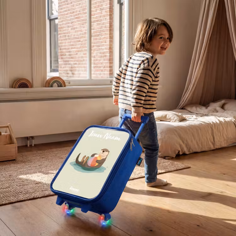 Otter - Strandbal - Water Kinderkoffer - Blauw klein -sfeer1