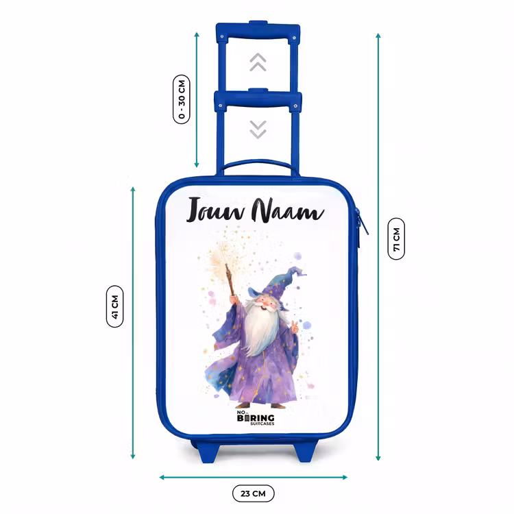 Oude tovenaar met staf Kinderkoffer - Blauw klein -productfoto_formaten