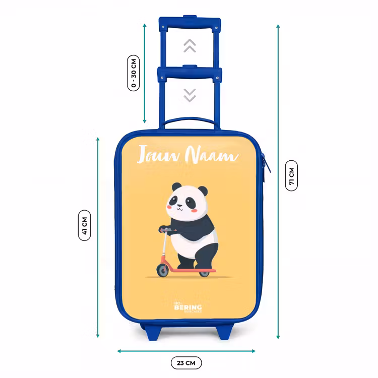 Panda - Step - Geel Kinderkoffer - Blauw klein -productfoto_formaten