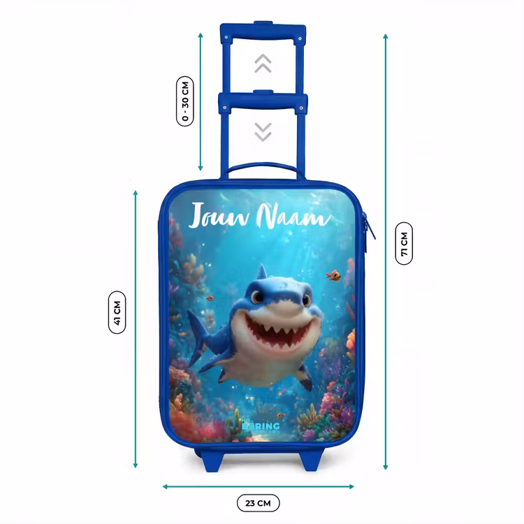 Rif - Koraal - Haai - Dier Kinderkoffer - Blauw klein -productfoto_formaten