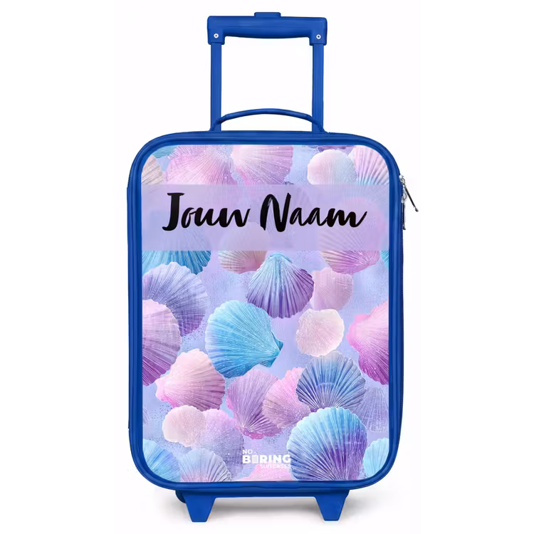 Schelpen - Paars - Blauw - Patroon Kinderkoffer - Blauw klein -zz3dotto