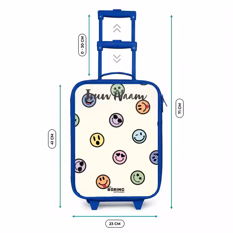 Speelse smiley-mix Kinderkoffer - Blauw klein -productfoto_formaten