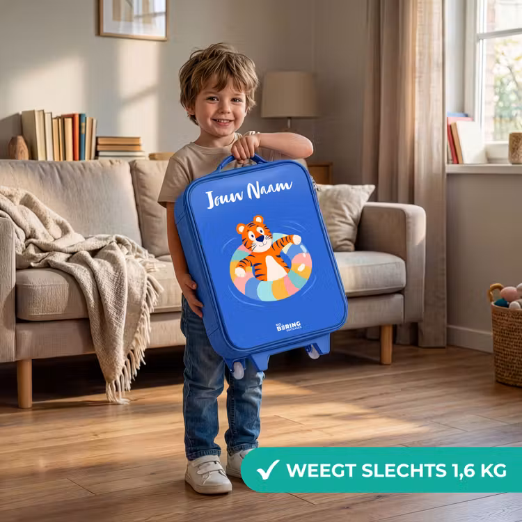 Tijger - Zwemband - Water Kinderkoffer - Blauw klein -sfeer2_NL