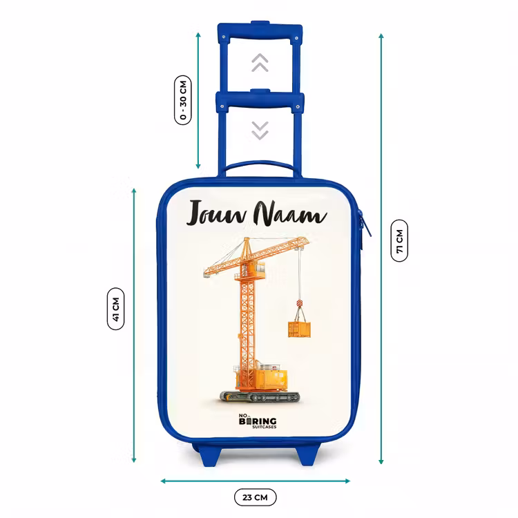 Torenkraan - Getekend - Oranje Kinderkoffer - Blauw klein -productfoto_formaten
