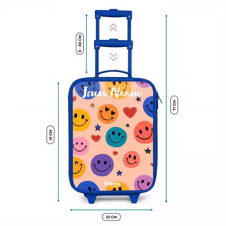 Vrolijk Smiley-patroon Kinderkoffer - Blauw klein -productfoto_formaten