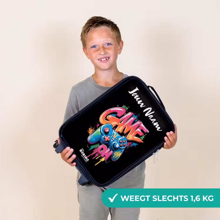 Controller - Game - Graffiti - Tekst Kinderkoffer - Zwart klein -sfeer4_NL