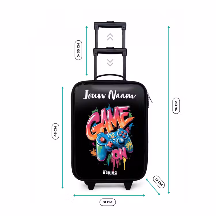Controller - Game - Graffiti - Tekst Kinderkoffer - Zwart klein -productfoto_formaten