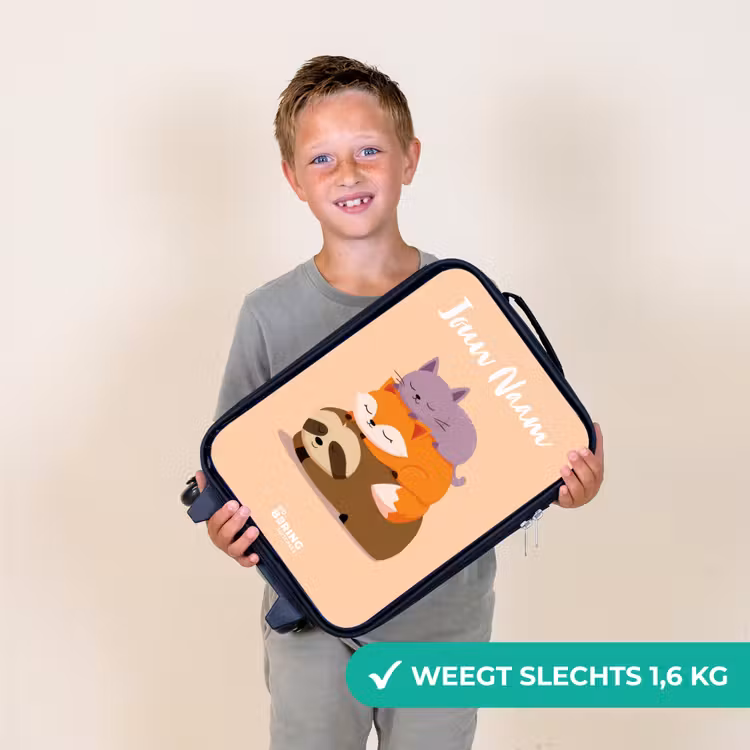 Dieren - Slapen - Samen Kinderkoffer - Zwart klein -sfeer4_NL