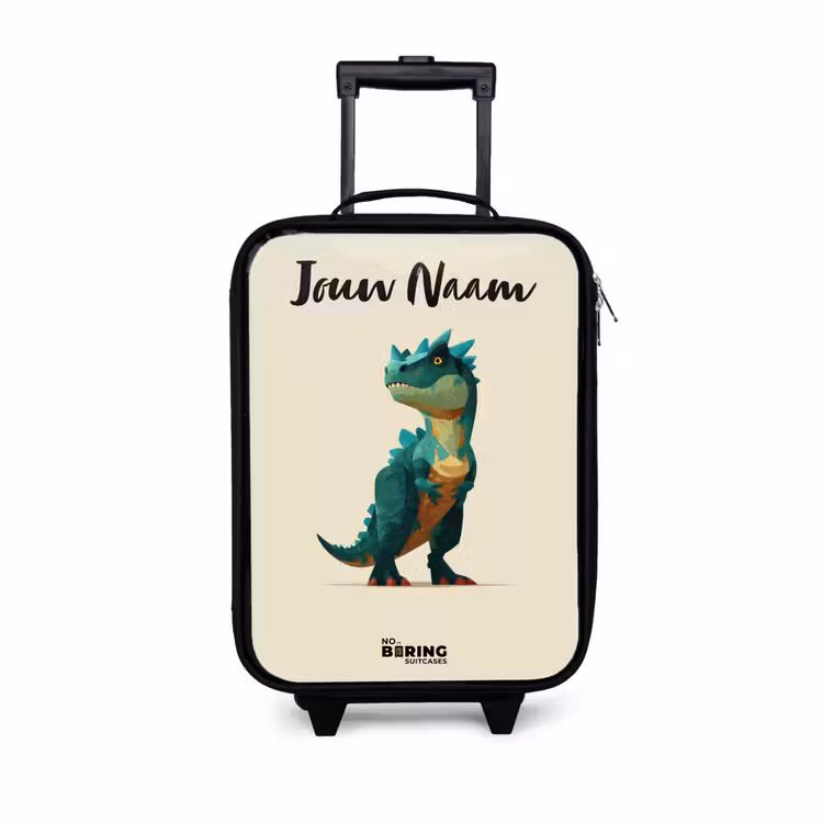 Dino - Dier - Groen Kinderkoffer - Zwart klein -3d