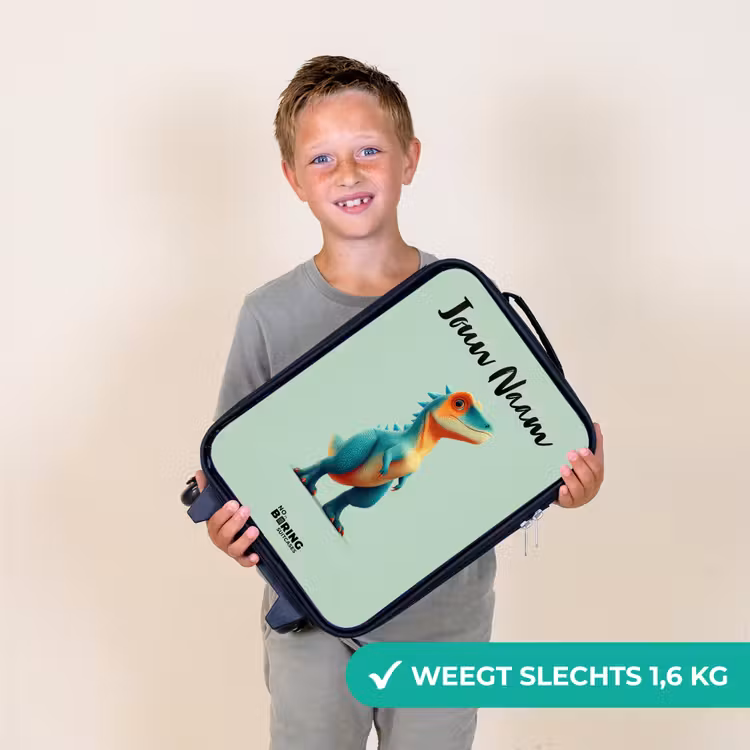 Dino - Dier - Groen - Oranje Kinderkoffer - Zwart klein -sfeer4_NL