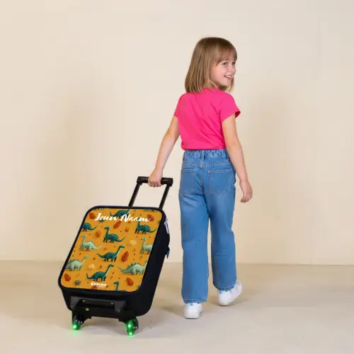 Dino - Dieren - Patroon Kinderkoffer - Zwart klein -sfeer1