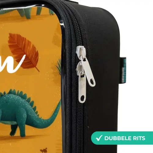 Dino - Dieren - Patroon Kinderkoffer - Zwart klein -rits_NL