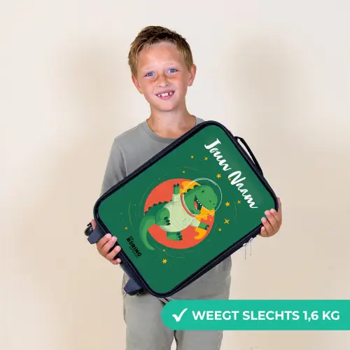 Dino - Planeet - Sterren - Groen Kinderkoffer - Zwart klein -sfeer4_NL