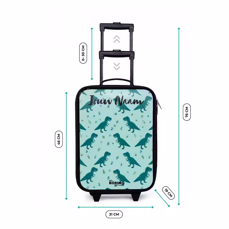 Dinos - Patroon - Groen Kinderkoffer - Zwart klein -productfoto_formaten