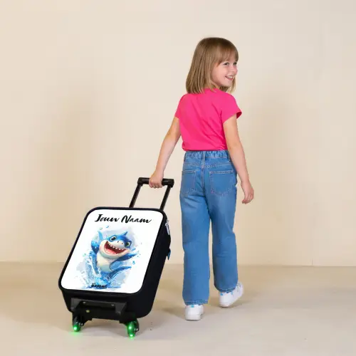 Haai - Tanden - Water Kinderkoffer - Zwart klein -sfeer1