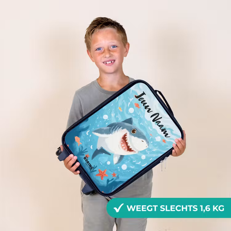 Haai - Water - Zee Kinderkoffer - Zwart klein -sfeer4_NL