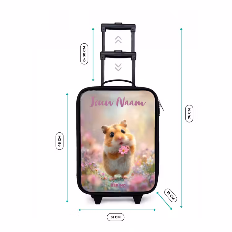 Hamster - Bloem - Natuur - Dier Kinderkoffer - Zwart klein -productfoto_formaten