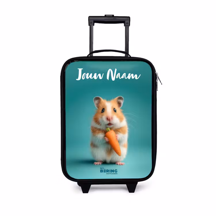 Hamster - Wortel - Dier Kinderkoffer - Zwart klein -3d