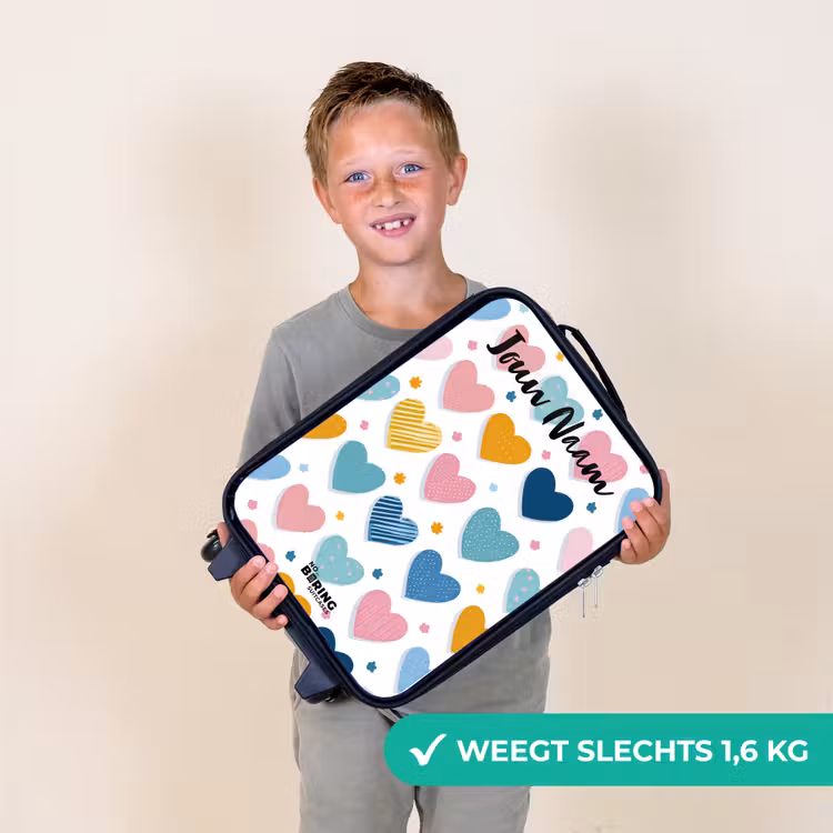 Hartjes - Pastel - Patroon Kinderkoffer - Zwart klein -sfeer4_NL