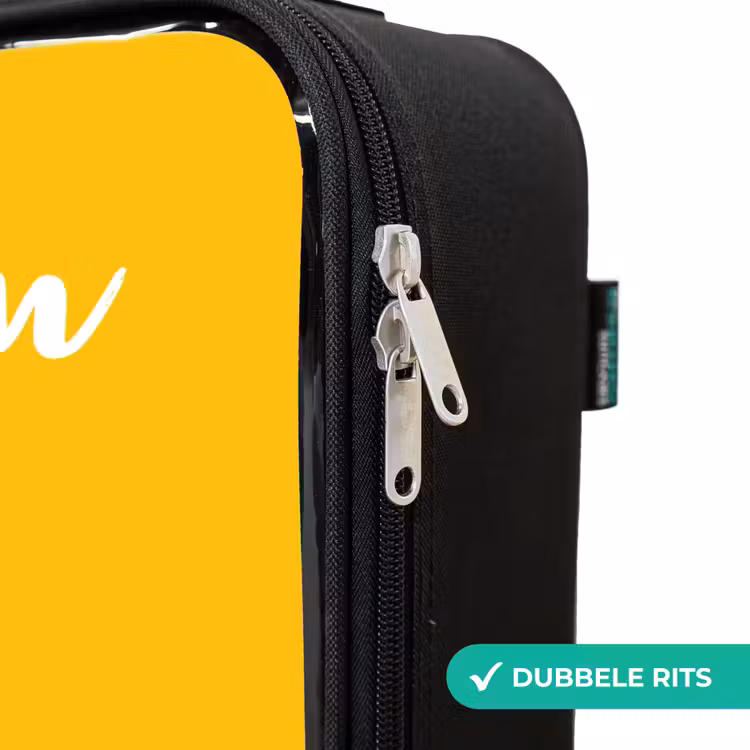 Kip - Rolschaatsen - Geel Kinderkoffer - Zwart klein -rits_NL