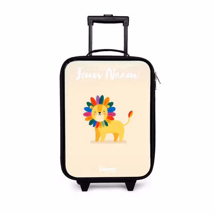Leeuw - Manen - Kleurrijk Kinderkoffer - Zwart klein -3d