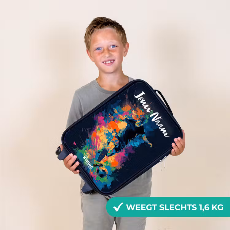 Neon - Voetballer - Kleurrijk Kinderkoffer - Zwart klein -sfeer4_NL