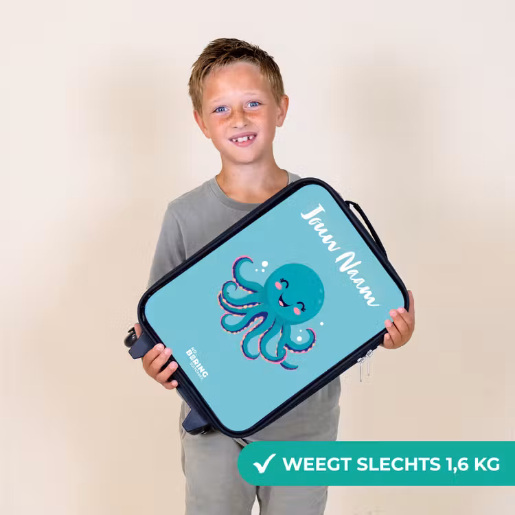 Octopus - Water - Blauw Kinderkoffer - Zwart klein -sfeer4_NL
