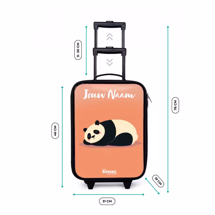 Panda - Slapen - Oranje Kinderkoffer - Zwart klein -productfoto_formaten