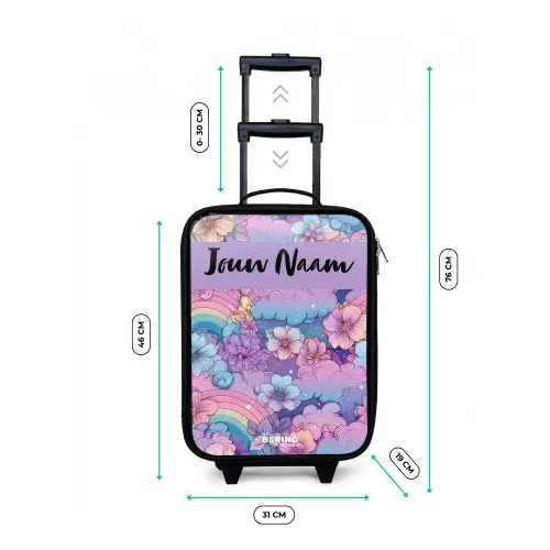 Regenbogen - Bloemen - Kleurrijk Kinderkoffer - Zwart klein -productfoto_formaten