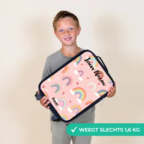 Regenboog - Patroon - Pastel Kinderkoffer - Zwart klein -sfeer4_NL