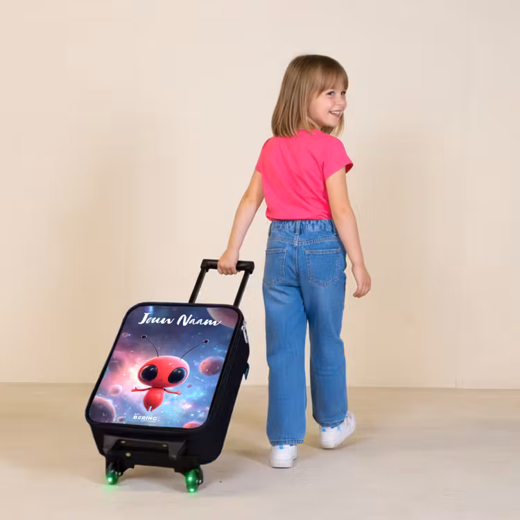 Rood Ruimtewezen in Kosmische Dans Kinderkoffer - Zwart klein -sfeer1