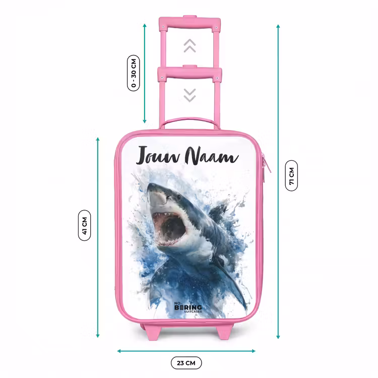 Aanvallende haai in waterverf Kinderkoffer - Roze klein -productfoto_formaten