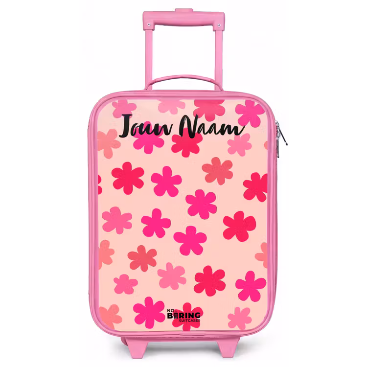 Bloemen - Patroon - Roze Kinderkoffer - Roze klein -zz3dotto
