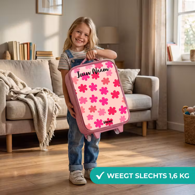 Bloemen - Patroon - Roze Kinderkoffer - Roze klein -sfeer2_NL