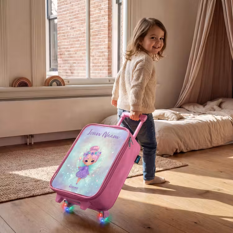Bloemenfee in pastelglans Kinderkoffer - Roze klein -sfeer1