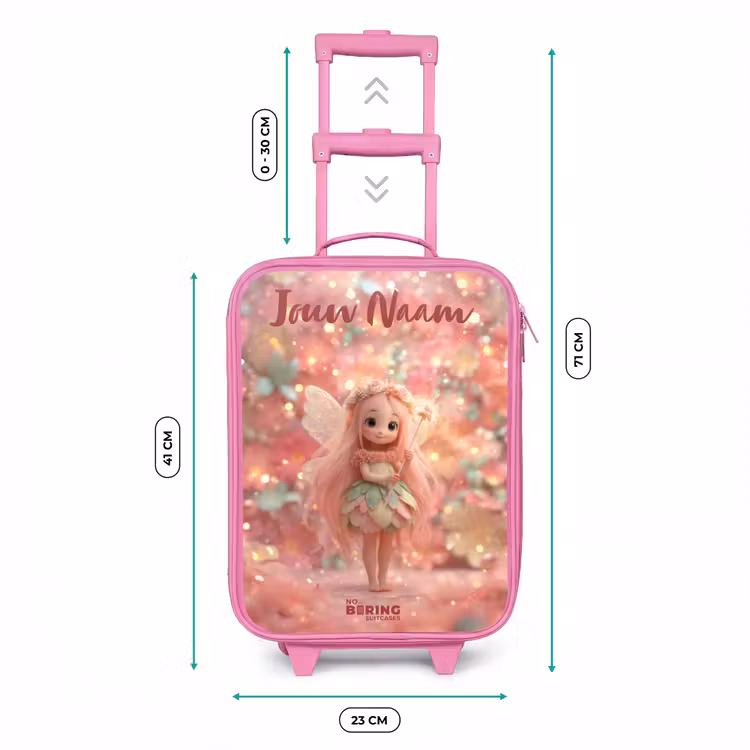 Bloemenfee in roze sprookjeswereld Kinderkoffer - Roze klein -productfoto_formaten