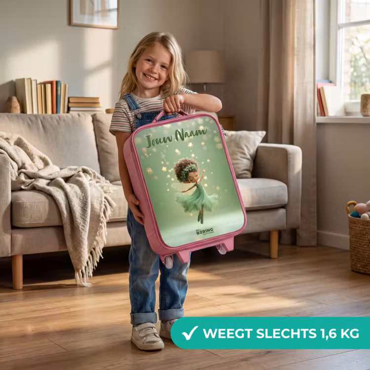 Dansende fee in groen licht Kinderkoffer - Roze klein -sfeer2_NL