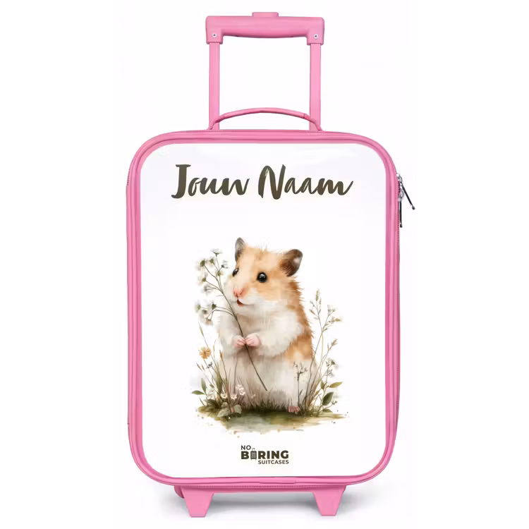 Dier - Natuur - Hamster Kinderkoffer - Roze klein -zz3dotto