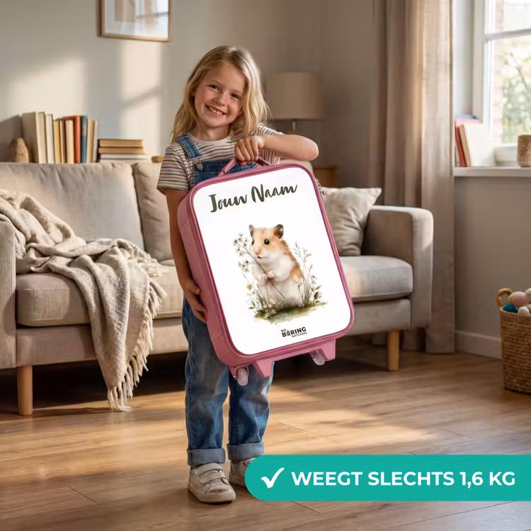 Dier - Natuur - Hamster Kinderkoffer - Roze klein -sfeer2_NL