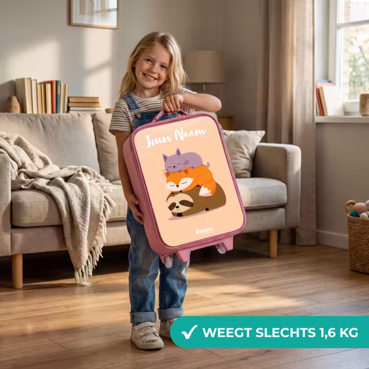 Dieren - Slapen - Samen Kinderkoffer - Roze klein -sfeer2_NL