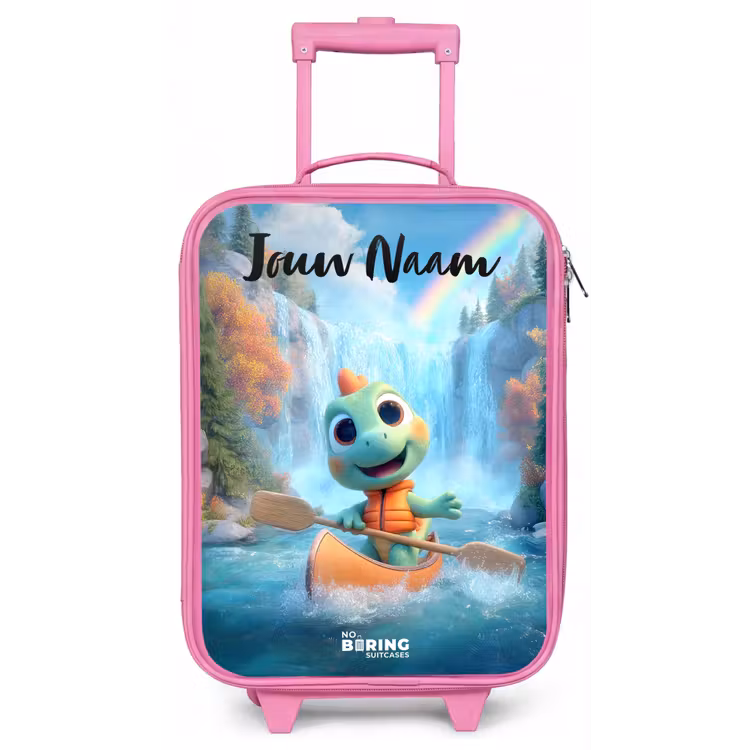 Dino - Natuur - Waterval Kinderkoffer - Roze klein -zz3dotto