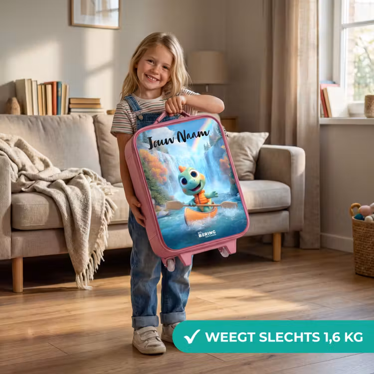 Dino - Natuur - Waterval Kinderkoffer - Roze klein -sfeer2_NL