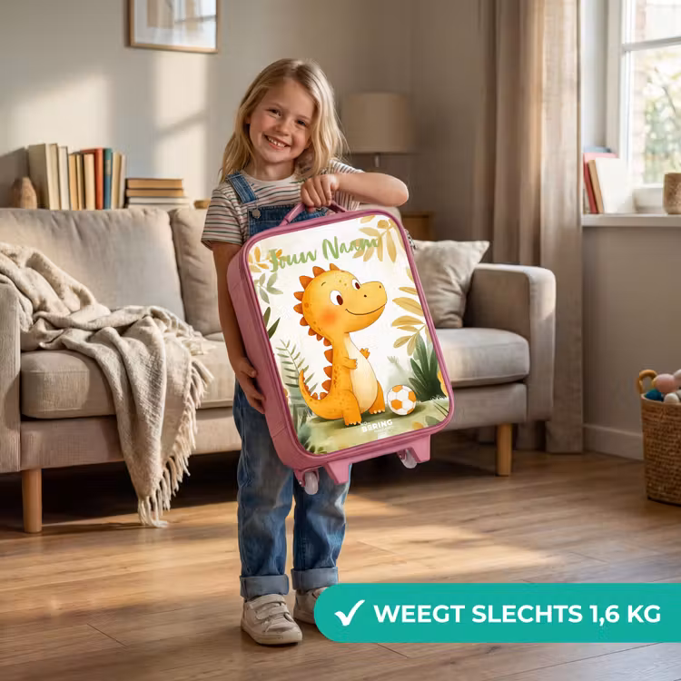Dino - Voetbal - Oranje Kinderkoffer - Roze klein -sfeer2_NL
