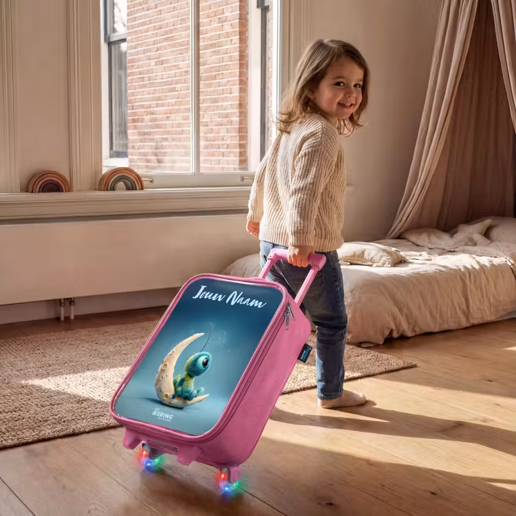 Dromerig Wezentje op de Maan Kinderkoffer - Roze klein -sfeer1