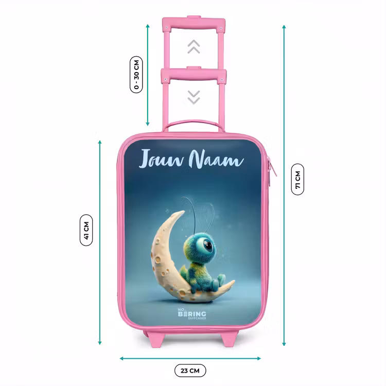 Dromerig Wezentje op de Maan Kinderkoffer - Roze klein -productfoto_formaten