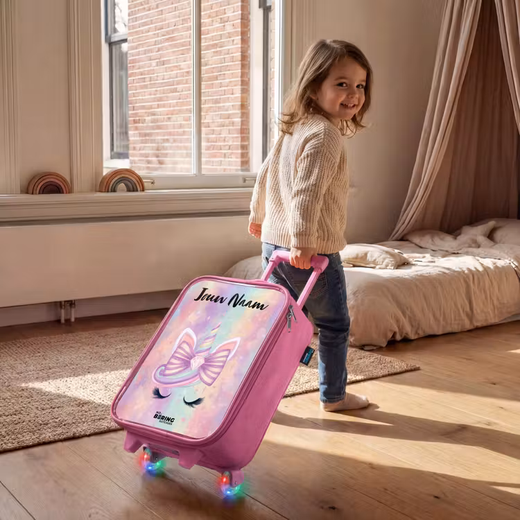 Eenhoorn - Glitters - Regenboog - Pastel Kinderkoffer - Roze klein -sfeer1
