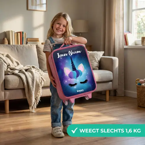 Eenhoorn - Sterren - Blauw Kinderkoffer - Roze klein -sfeer2_NL