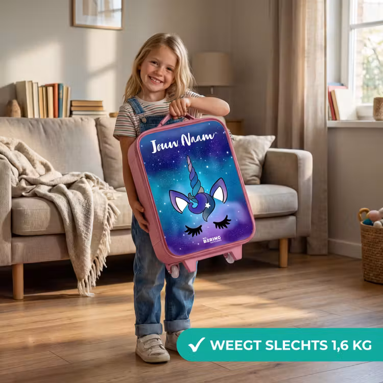Eenhoorn - Sterrenhemel - Blauw Kinderkoffer - Roze klein -sfeer2_NL
