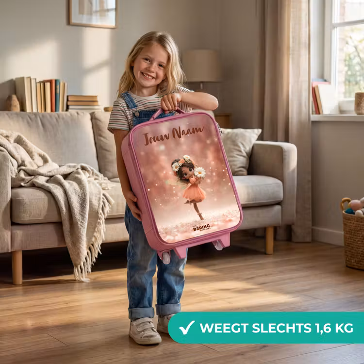 Fee met madeliefjes Kinderkoffer - Roze klein -sfeer2_NL